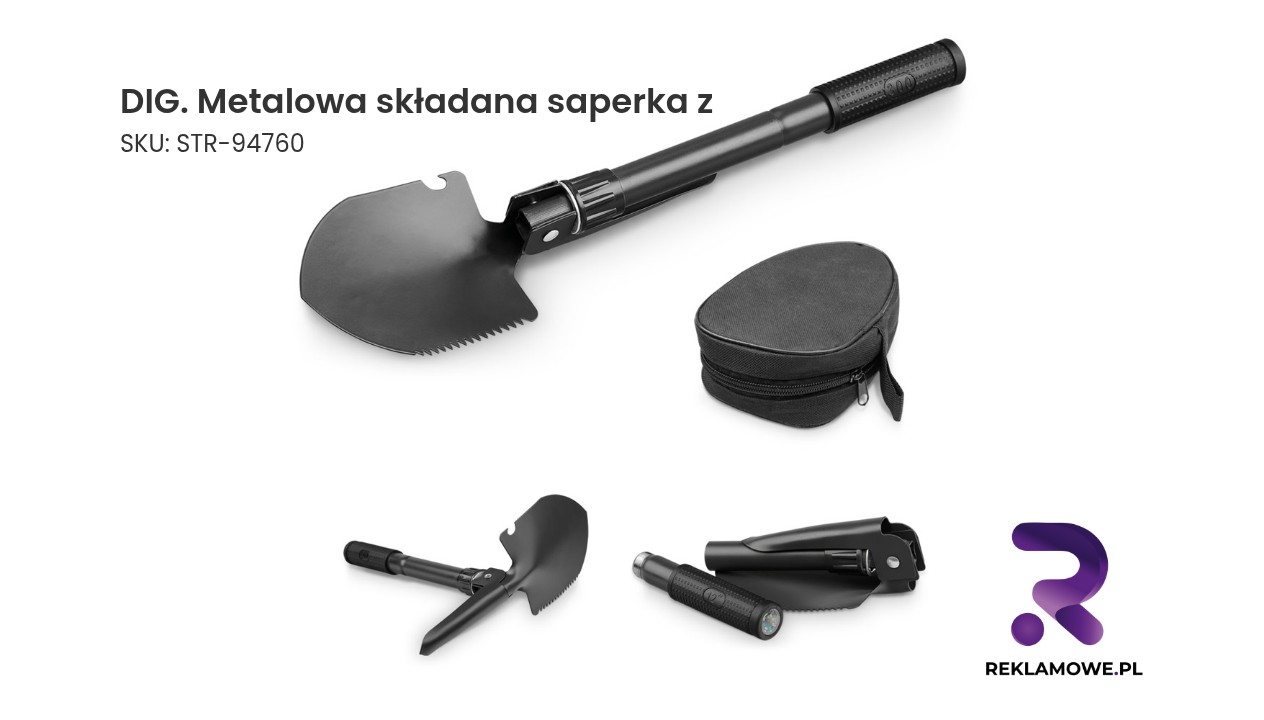 DIG. Metalowa składana saperka z kompasem DIG metalowa składana saperka